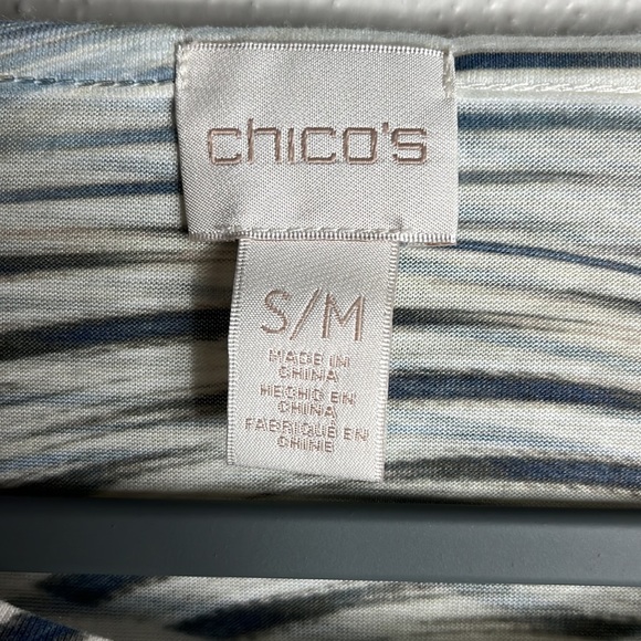 Chicos geometric top size M fringe bottom studded shoulders - Picture 3 of 8